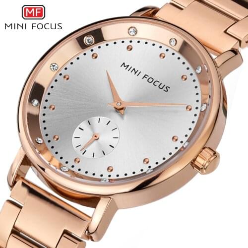 MINI FOCUS Top Brand Luxury Quartz Women Watches Stainless Steel Strap Fashion Business Ladies Watch Diamond Ladies Dress Watch