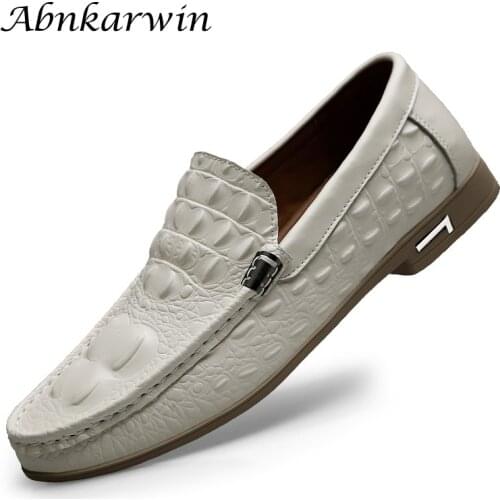 Slip On Men Loafers Shoes Leather Soft 2021 Casual Fashion White Brand Loafer Chinese Size 38~46