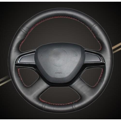 Car Braid On The Steering Wheel Cover for Skoda Octavia 2015 2016 Fabia 2014 Rapid 2013-2015 Superb 2013-2016 Yeti Auto Cover