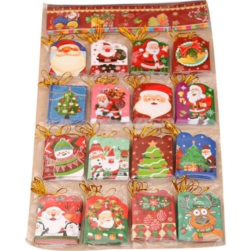 1 Set Close Xmas Card Blank Paper DIY Cards Christmas Tree Hanging Card Happy Birthday Graduation Greeting Cards