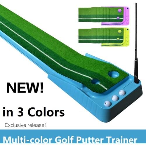 PGM Portable Golf Putter Trainer Ball Return 2.5M/3M Golf Putting Indoor Practice Track Golf Training Aids For Beginner 3 Colors