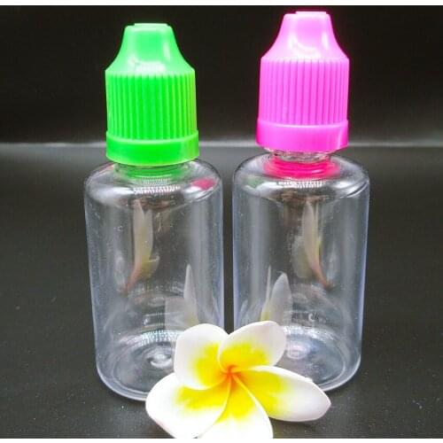 30pcs30ML Plastic Refillable Bottle,Eletronic Cigarette Oil Packing Bottle with Long Thin Nozzle,Childproof Cap Oil Bottle Empty