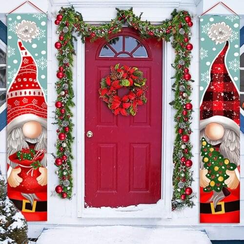 Christmas Couplet Santa Claus Snowman Decoration Oxford Cloth Couplet Support To Make Pictures House Decor Chrismas Supplies