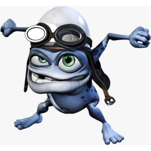 S50229# 13/15/17CM Personality PVC Decal Crazy Frog Car Sticker on Motorcycle Laptop Decorative Accessories