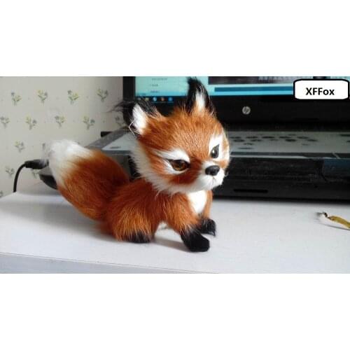 Cute real life brown fox model plastic&furs simulation fox doll gift about 12x5x9cm xf1701