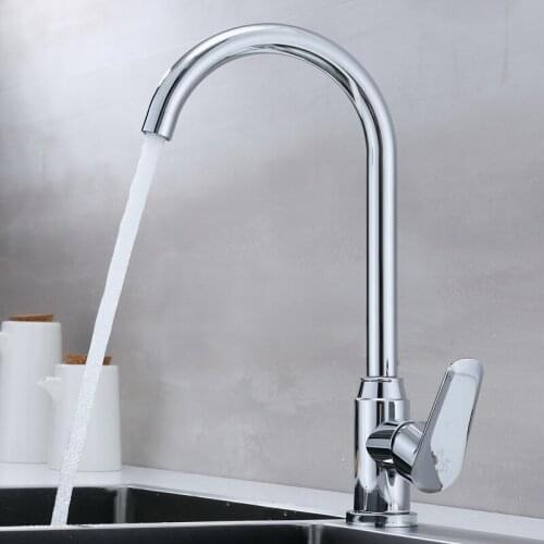 Stainless steel kitchen hot and cold water faucet ball structure can rotate with sound tube wash basin sink faucet wholesale