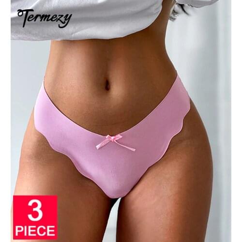 TERMEZY 3PCS/Set Women Panties G-String Sexy Lingerie Seamless Briefs Female T-Back Low-Rise Thong Comfort Intimates Underwear