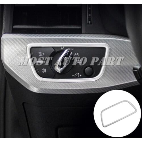 Stainless Steel Inner Console Headlight Switch Button Cover Trim For Audi A4 S4 A5 S5 2016-2021 1pcs Car Decoration
