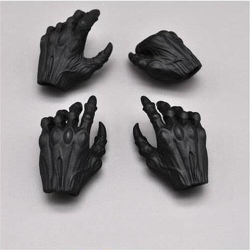 4 pcs 1/6 Scale Magic Biochemistry Black Hand Gloves Models for 12''Figures Bodies Accessories DIY