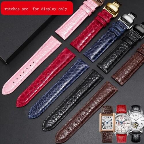 YOPO High quality Alligator Leather strap 12 13 14 15 16 17 19 20 21 22 24mm Color wristband for mens and womens bracelet