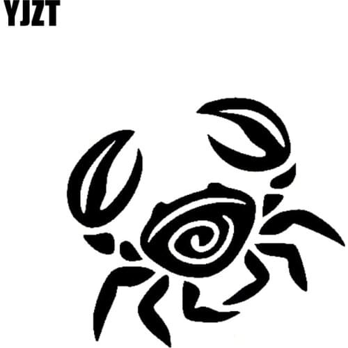 YJZT 13.4*12CM CRAB Tribal Sea Ocean Beach Hawaii Decal Vinyl Car Sticker Black/Silver S8-1624