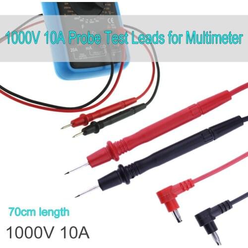 70cm Length 1 Pair Universal 1000v 10A Probe Multimeter Test Leads For Digital Multi Meter Tester Lead Probe Wire Pen Cable Tool