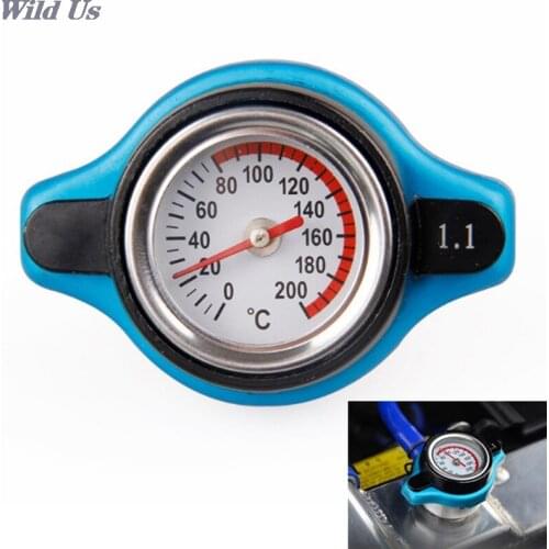 1 Pcs Universal Car Thermost Radiator Cap Cover & Water Temp Gauge Meter 1.1bar