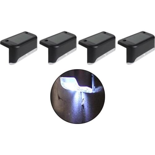 4Pcs Solar Deck Lights Solar Step Lights Outdoor Waterproof Led Solar Fence Lamp