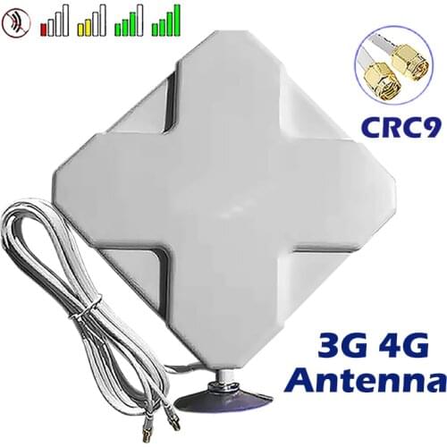 4G LTE Antenna CRC9 Connect High Gain 35dBi MIMO Dual Head With Suction Cup For Booster Signal Amplifier Extender Router Netgear