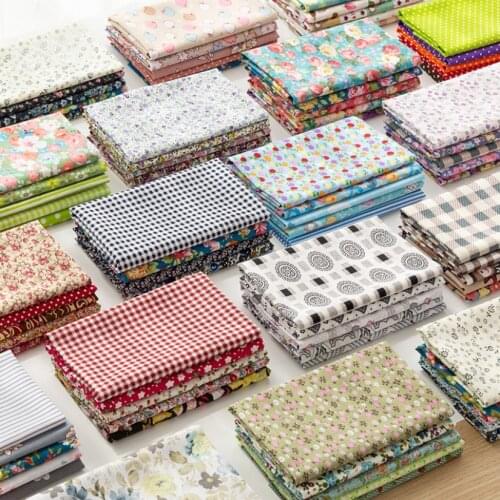 5Pcs/Set 100% Cotton Vintage Floral Patchwork Fabric Plain Cloth Diy Fabric For Sewing Handicraft Accessories Sewing Supplies