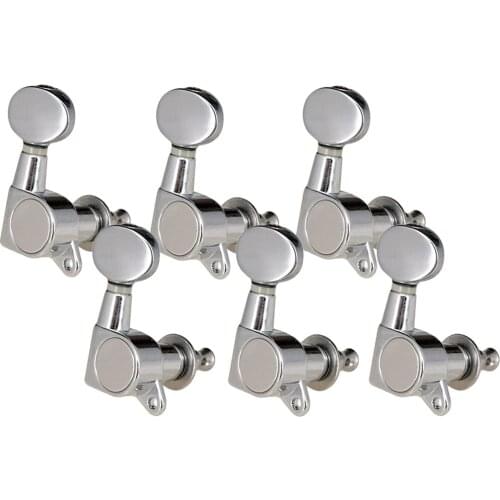 Tooyful 6PCS Guitar String Tuning Pegs Tuners for Acoustic Electric Guitar Musical Instruments 6R Silver