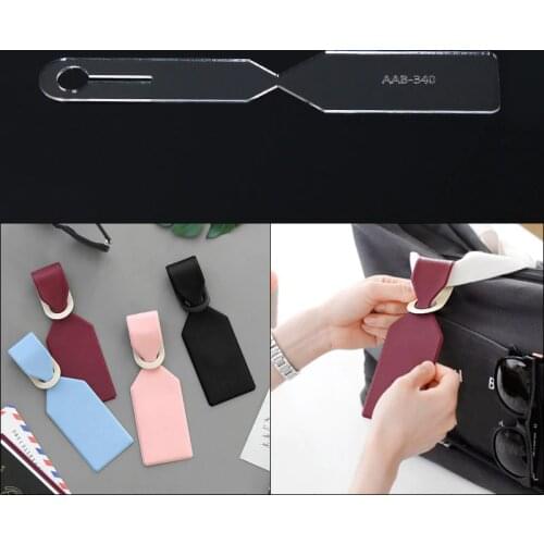 Acrylic Template Handmamde Airplane Luggage Tag Leather DIY Hobby Leathercraft Sewing Pattern Stencils 6*18*1cm