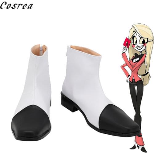 Anime Hazbin Costume Hotel Shoes Red High Heel Boots Halloween Party Charlie Alastor Cosplay short Boots for Women and Girls