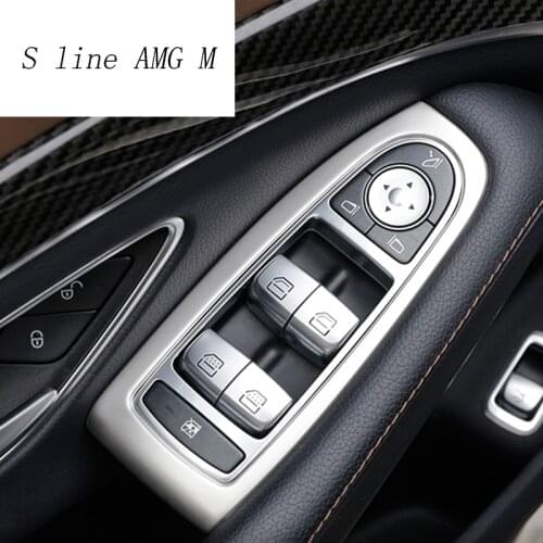 Car Styling Window Lifter Control Frame Switch Decor Armrest Panel Trim For Mercedes Benz S Class W222 Interior Auto Accessories