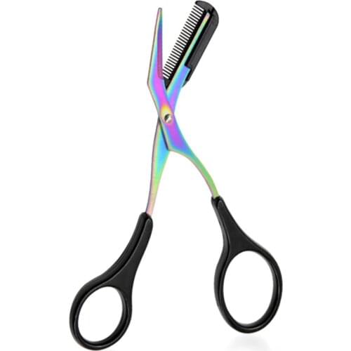 Eyebrow Trimmer Scissors Comb Eyelash Hair Scissors Clips Shaping Eyebrow Razor Grooming Eyebrow Eyelash Hair Remover Tool