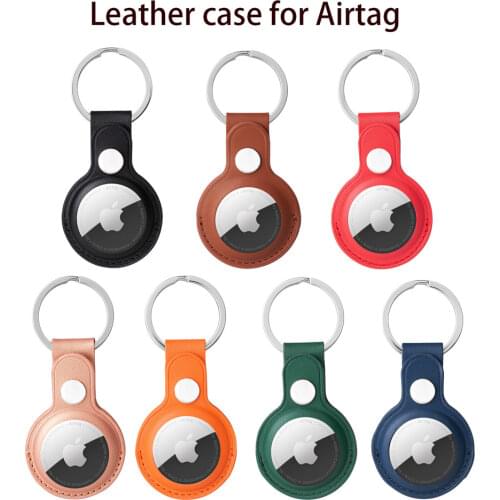 For Apple Airtag Case Leather Keychain Protective Cover For Air tag Dog Tracker Locator Device For airtag Case air tag llavero