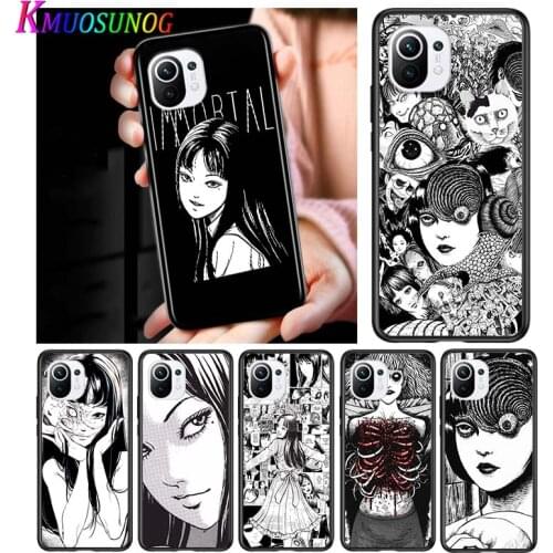 Junji Ito Tees Horror for Xiaomi Mi 11 10T Note 10 Ultra 5G 9 9T SE 8 A3 A2 A1 6X Pro Play F1 Lite 5G Black Phone Case