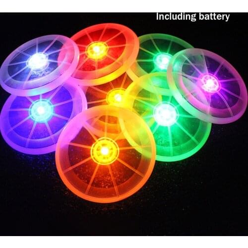 Pets Toys For Dogs LED Night Luminous Lights Pet Dog Flying Disc Outdoor Training Toy Puppy Tooth Protect Interactive Dog Toys