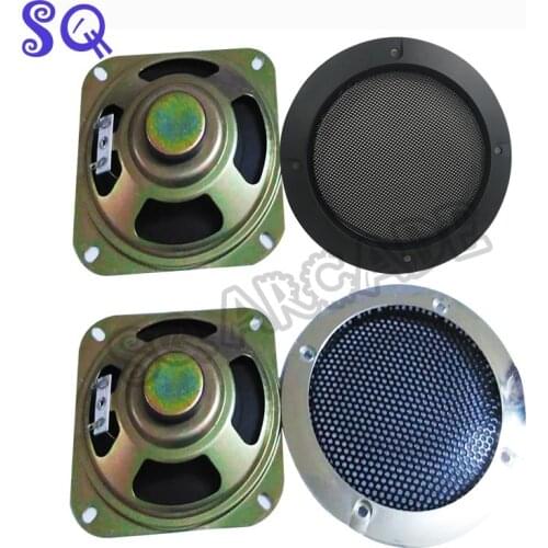 2pc free shipping 8ohms 5W 4 inch arcade parts speakers with silver/ black net jamma machine accessory