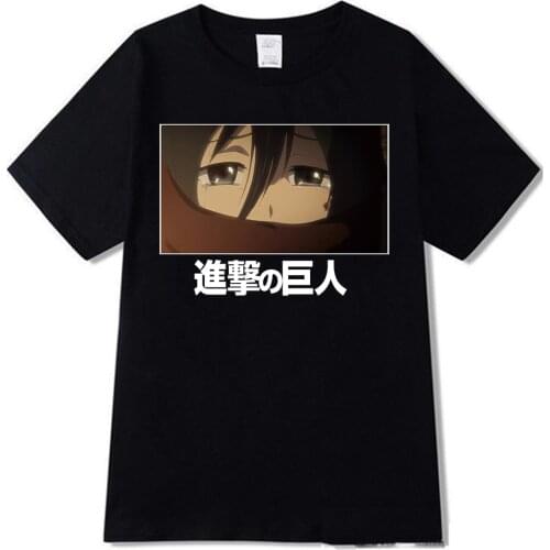 Japanese Anime Attack On Titan Mens Casual Cartoon Short Sleeves Street Hip-hop Harajuku Style T-shirt Neutral
