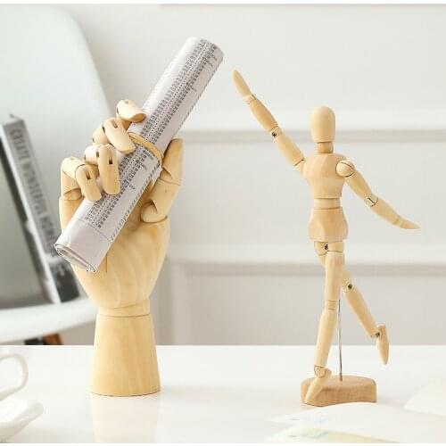 Creative Wooden Art Model Ornaments Wooden Doll Joint Hands Home Living Room Office Desktop Office Decorations Home Decor