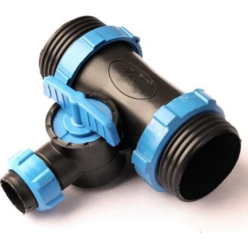 G 2''-G 1''-G 2'' Drip Irrigation Tape Reducing Tee Ball Valve Connector Durable Quality Simple Garden Micro Spray Tape Fittings