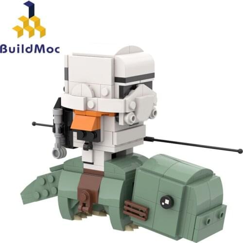 MOC Cartoon Character McCormick/Sandtrooper on Dewback Brickheadzs Idea Cartoon Character Building Blocks Toys For Children Gift