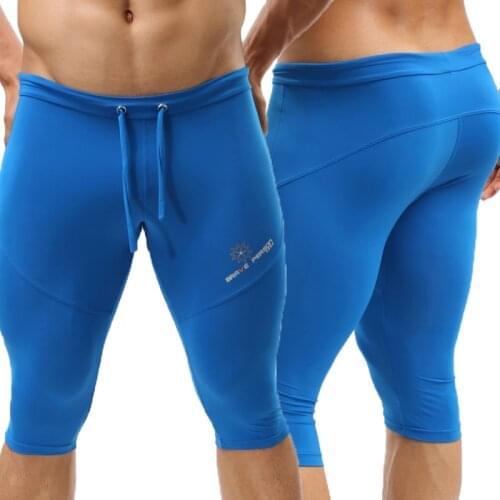 Mens Sportwear Ice Silk Ultra-thin Underwear Sheer Slip Sleep Bottoms Workout Running Long Boxer Shorts Quick Dry Pants Trunks