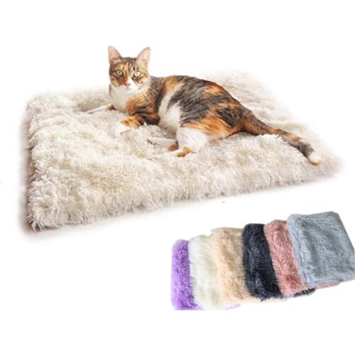 Soft Pet Dog Blanket Cat Bed Mat Long Plush Warm Double Layer Fluffy Deep Sleeping Cover for Small Medium Large Dogs Mattress