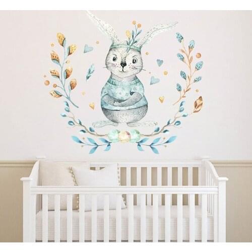 Deer Wall Stickers Forest Animals Wall Decals for Liviing Room Bedroom Baby Nursery Room Decoration Hand Drawn Watercolor Decor