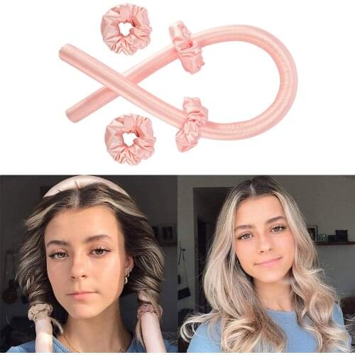 Heatless Curling Rod Headband Curls Silk Ribbon Lazy Curler Hair Rollers Sleeping Soft Wave Formers Women Hair DIY Styling Tools
