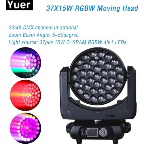 Professional Beam Zoom Wash 3IN1 Bee Eye 37x15w RGBW 4in1 DMX512 Led Moving Head Light DJ Disco Party Moving Head Effect Light