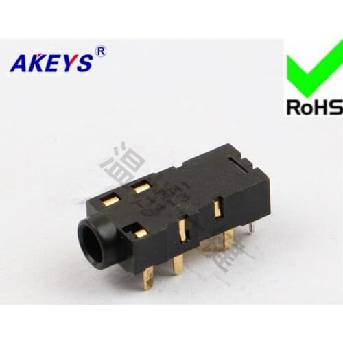 1 PC PJ-32260 headphone socket, 8 feet, 2 pins, fixed feet, 3.5MM socket, female socket, power outlet