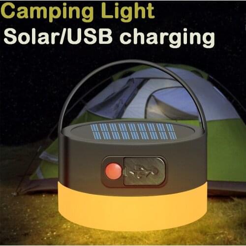 Camping Tent Light Outdoor Solar Led Lantern Portable Hanging Lamp Dimming Household Night Light Suspend Fishing Lamp
