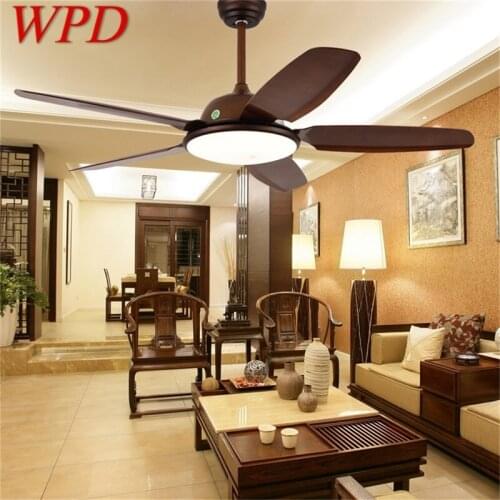 WPD Modern Ceiling Fan With Lamp Kit With Remote Control 3 Colors LED Fan Light for Home Dining Room Bedroom Living Room