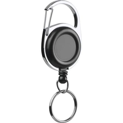 Retractable Reel Keychain Anti Lost Recoil Tag Key Card Clip Wire Rope Outdoor Carabiner Buckle Pull Clip