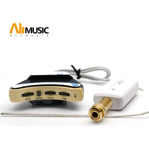 Soundhole Guitar Pickup White Pickup with Silver Piezo or Hard Naked Piezo with endpin output