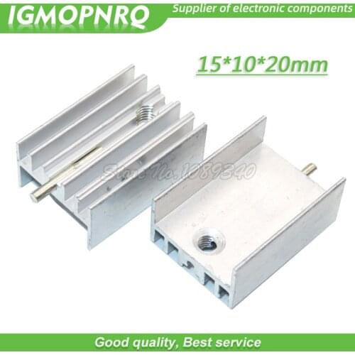 10pcs white Aluminum Heatsink Radiator 15*10*22mm With Needle Transistor TO-220 For TO220 Transistors IGMOPNRQ