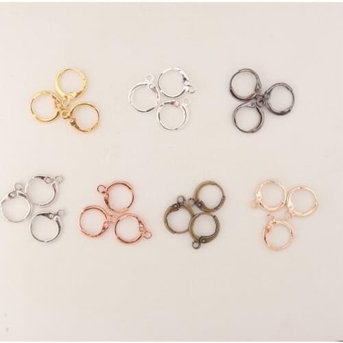 20pcs Metal Earring Making Accessories Rhodium Copper Clip On Earring Clasps Hooks Findings With Loop Clasp Round Base DIY