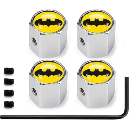 4X Universal Bat Anti-theft Car Tire Valve Caps Bat Style Tyre Wheel Valve Stem Dust Caps Moto Car Air Leakproof Covers