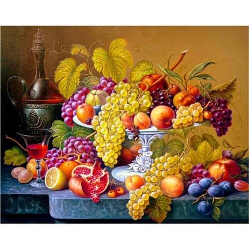 5D DIY Diamond Painting Fruit Kitchen Diamond Embroidery Full Cross Stitch Needlework Rhinestone Mosaic Home Decor Handmade Gift