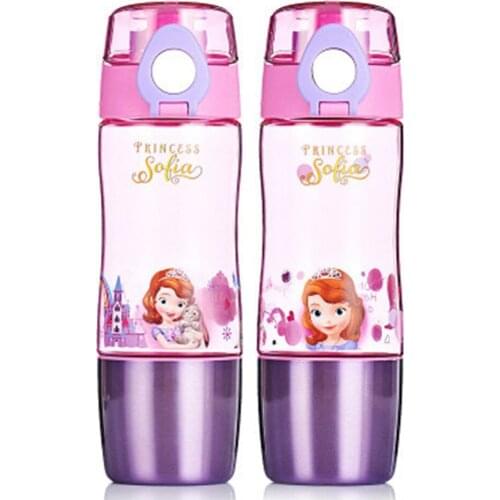Disney cartoon drink cup summer children water cup leak-proof anti-fall straight drink cup health safety simple portable handCup
