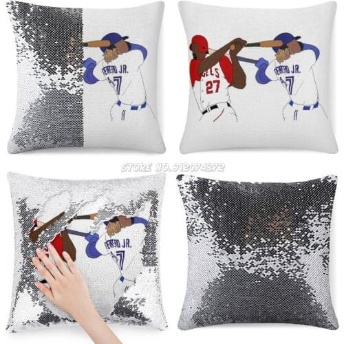 The Guerreros Sequin Pillowcase Glitter Pillow Case for Sofa Decorative Party Vladimir Guerrero Sr Vladimir Guerrero Jr Vladimir