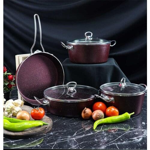 Damson Elita Premium 7 Piece Metal Handle Granite Pot Pad (according to your country extra payment of customs yapılabilir)